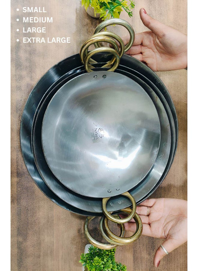 Nyra Kitchenware Silver-Toned Iron Dishwasher Safe Serving Kadhai 1L - Image 3